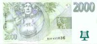 česká bankovka 2000 Kč rub