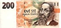 česká bankovka 200 Kč líc